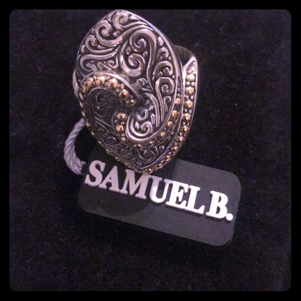 Brand new Samuel B. 18k & Sterling Ring